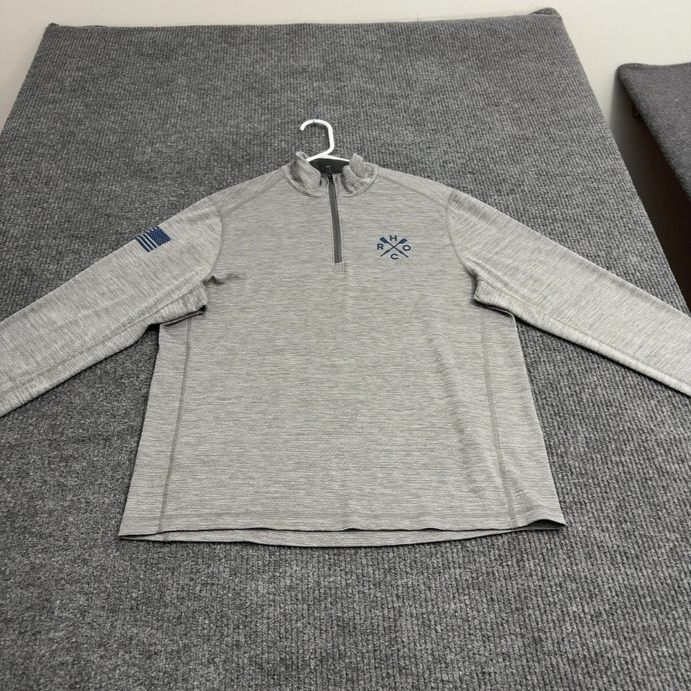 Vineyard Vines Pullover Mens L Grey Polyester Performance Quarter Zip RHOC Prep